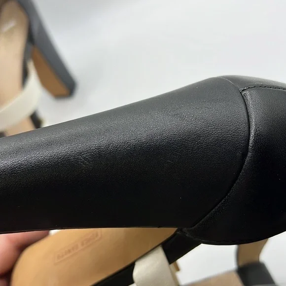 Vince Camuto Adriana Heels Gladiator Sandals Leather White Black Tan Womens 8 M - Picture 13 of 16